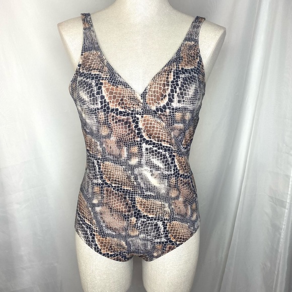 Vintage 1980’s Gottex Snakeskin One Piece Swimsuit - Picture 1 of 11